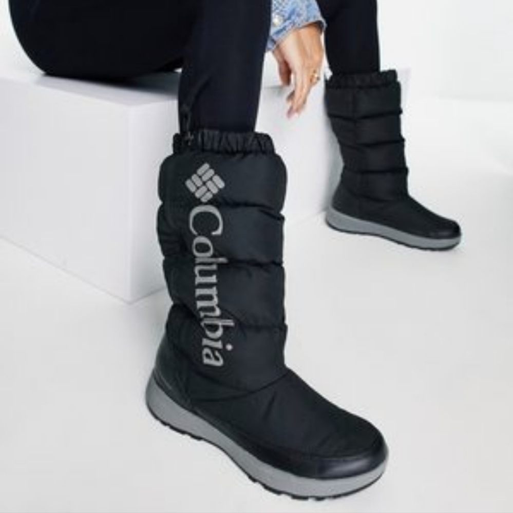 Columbia Womens Paninaro Omni Heat Black Tall Waterproof Winter Boots Size 8
